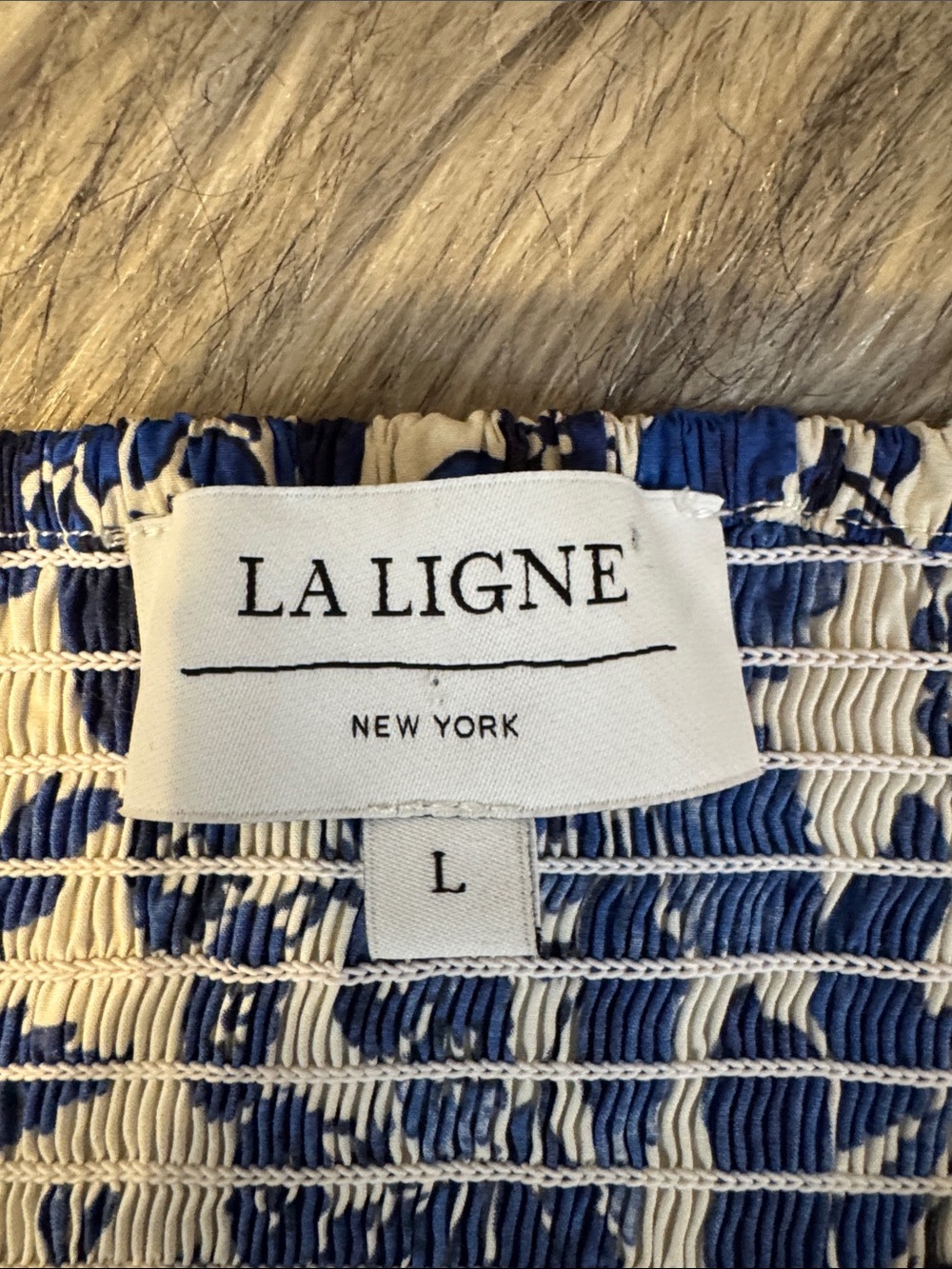 PRICE FIRM La Ligne Blue and White Floral Maxi Dress Size L - Picture 2 of 9